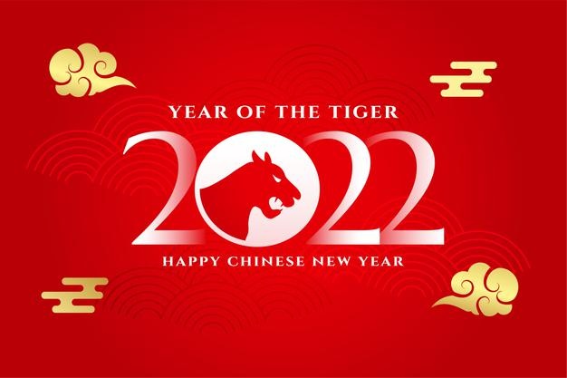 2022 year of the tiger chinese new year festival greeting