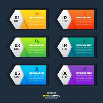 6 steps infographic banners