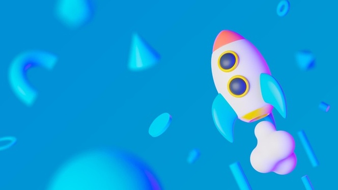 abstract background with rocket