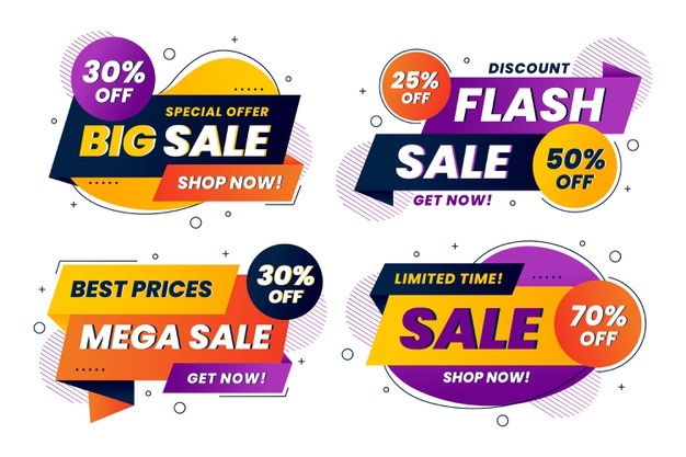 Abstract sale stickers