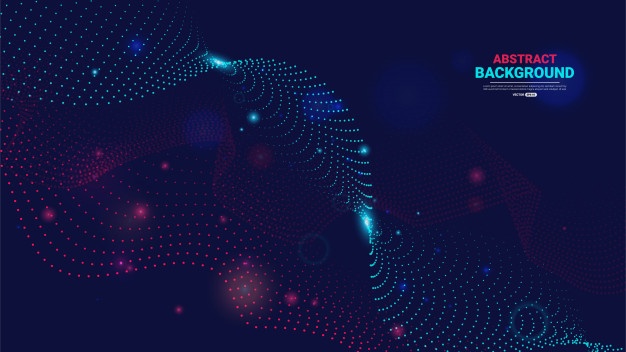 Abstract technology background with flowing particles