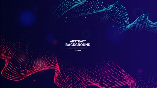 Abstract technology background with flowing particles