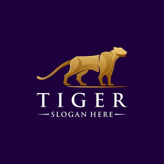 Abstract tiger logo design premium with vector