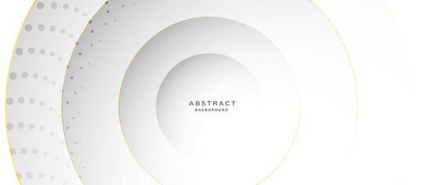 Abstract white circle shapes with golden line