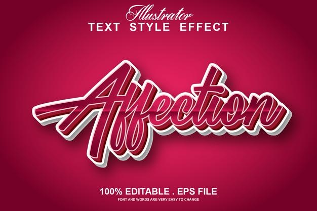 Affection text effect editable