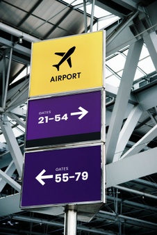 Airport sign mockups for airline logos