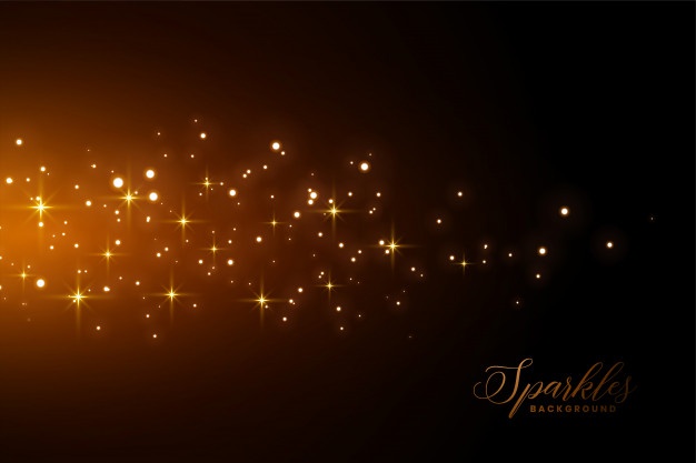 Awesome sparkles background with golden light effect