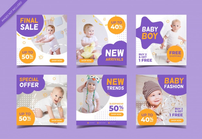 baby fashion sale instagram post collection template