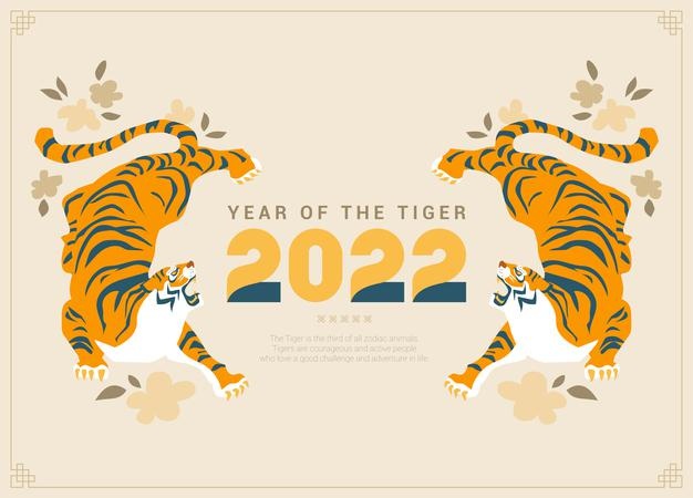 The background of a neat design celebrating the year of the tiger in 2022