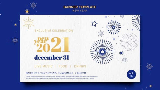 Banner template for new years party celebration
