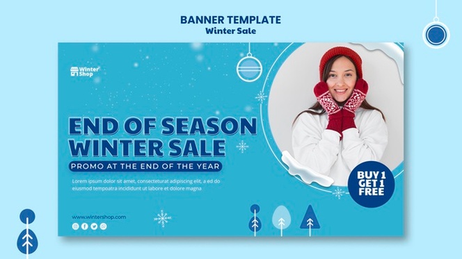 Banner template for winter sale