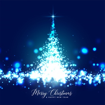 Beautiful glowing christmas tree sparkles card design