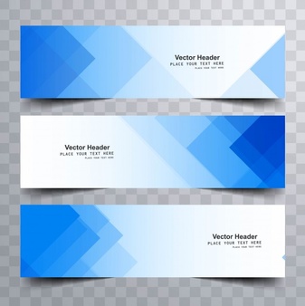 Blue modern banners with triangular shapes