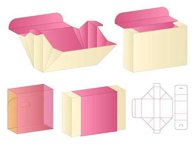 box packaging die cut template design  