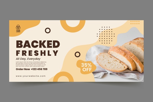 Bread horizontal banner template