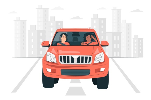 Car driving concept illustration