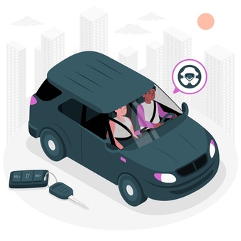 Car driving concept illustration
