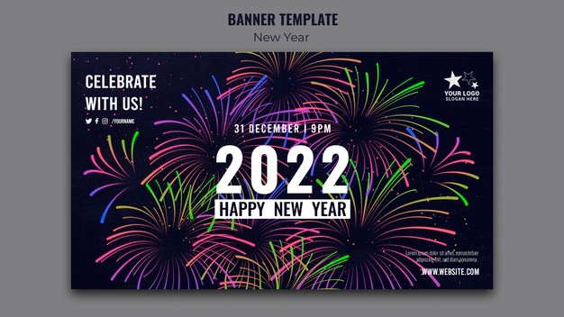 Celebrative new year banner template