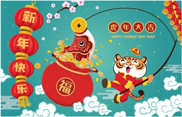Chinese new year chinese wording meanings happy new year auspicious year of the tiger prosperity