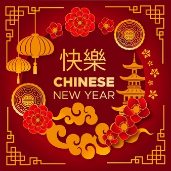 Chinese new year in flat design