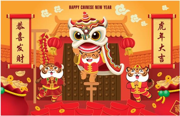 Chinese translates wishing you prosperity and wealth auspicious year of the tiger prosperity