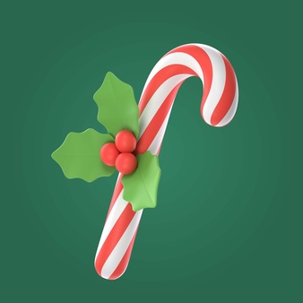 christmas 3d candy stick illustration