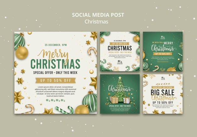 Christmas sale social media post design template