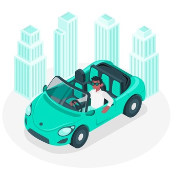 City driver concept illustration