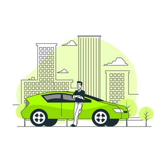 City driver concept illustration