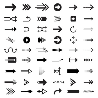 Collection of illustrated arrow signs