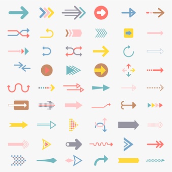 Collection of illustrated arrow signs