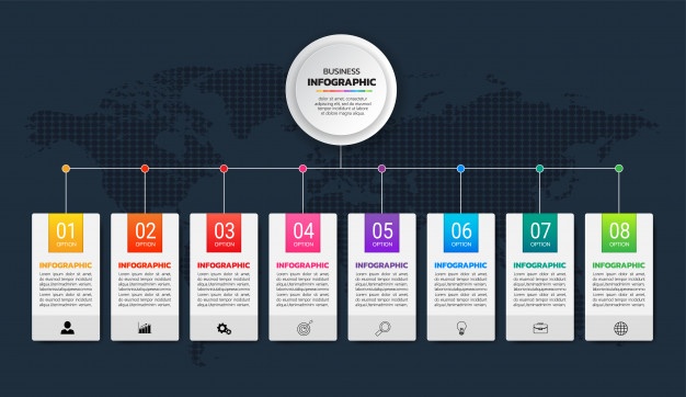Colorful timeline infographic template