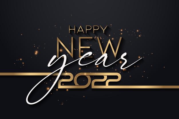 Creative black and gold happy new year background vector