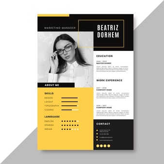 Creative resume template with photo