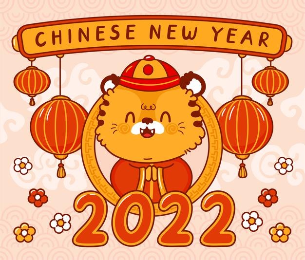 Cute funny 2022 chinese new year symbol tiger character