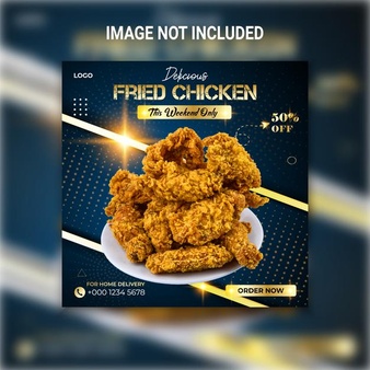 Delicious fried chicken social media post