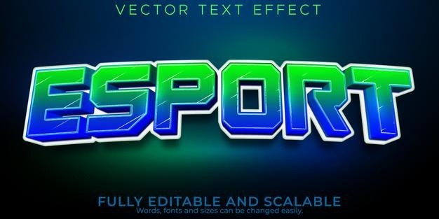 Editable text effect esport, 3d rgb gamer and stream font style