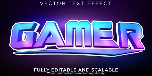 Editable text effect gamer, 3d esport and stream font style