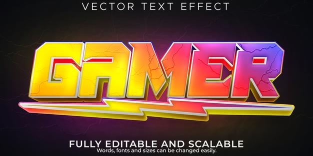Editable text effect rgb gamer, 3d esport and stream font style