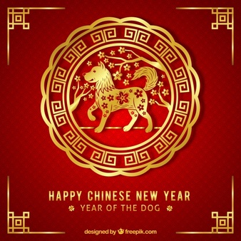 Elegant golden chinese new year background