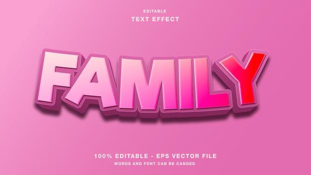Family editable text effect