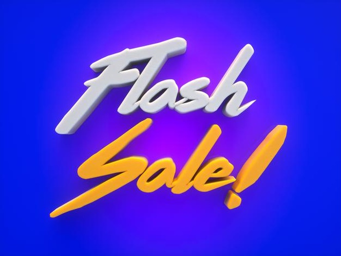 Flash sale 3d text