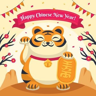 Flat chinese new year illustration