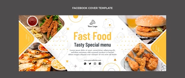 Flat design of food facebook cover