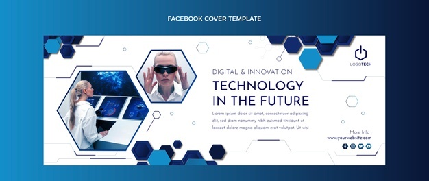 Flat design minimal technology facebook cover