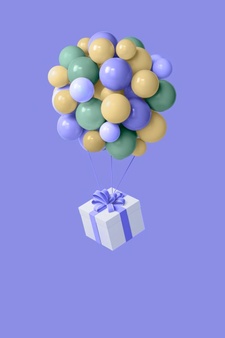 floating gift box in the color of the year 2022