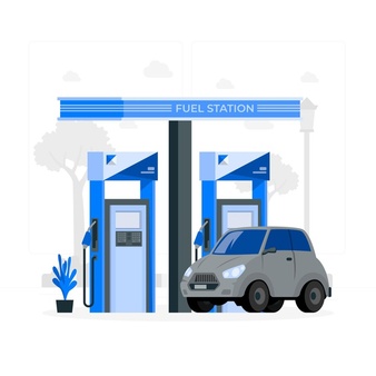 Fuel station concept illustration