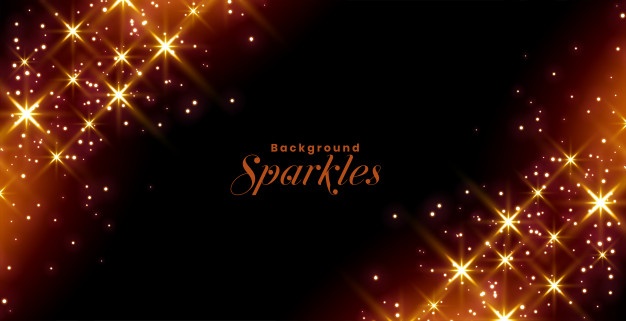 Glittering sparkles and stars celebration banner design
