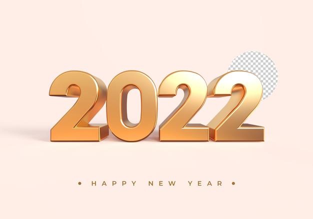 Gold 2021 new year 3d rendering isolated on transparent background