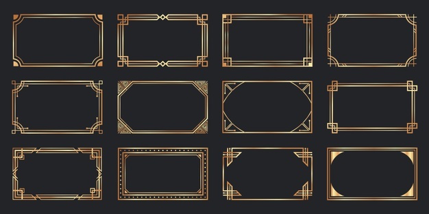 Golden art deco frames